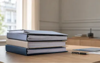 Dossiers administratifs empilés sur un bureau, représentant les mesures prévues par la loi de finances 2026
